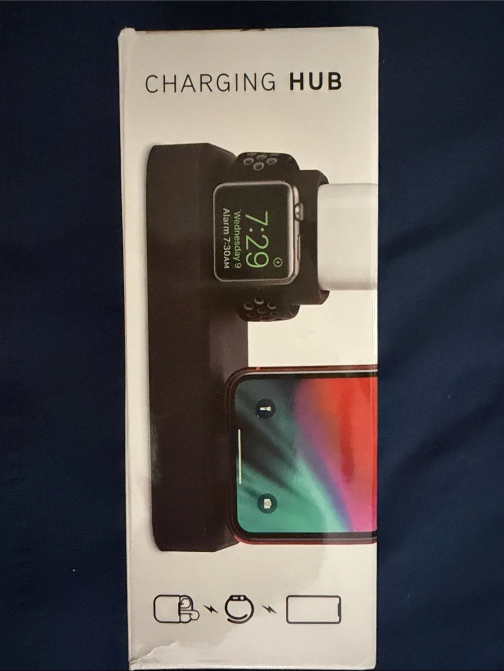 3-in-1 Black Charging Hub for Phone and Smartwatch